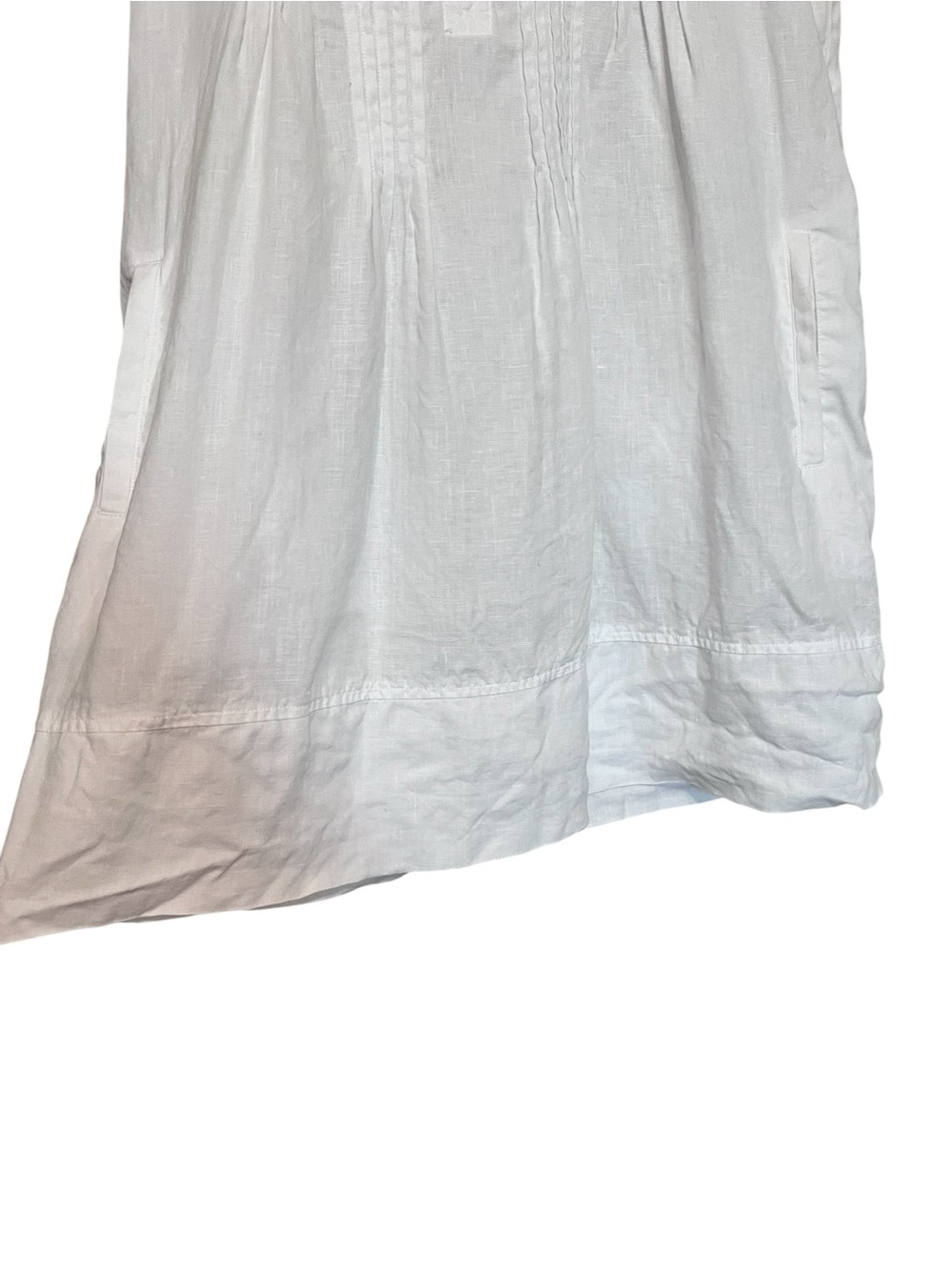 Quince 100% European Linen Sleeveless Swing Dress Pintuck White size Small - Picture 8 of 14